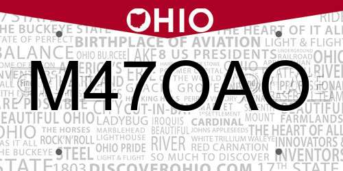 M47OAO Ohio License Plate