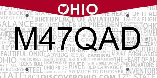 M47QAD Ohio License Plate