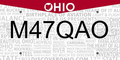 M47QAO Ohio License Plate
