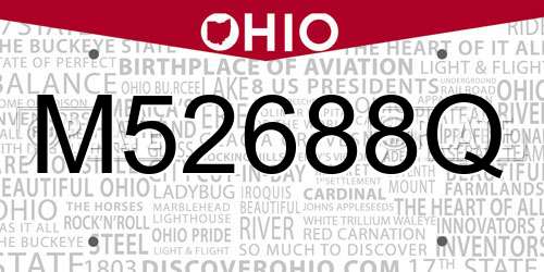 M52688Q Ohio License Plate