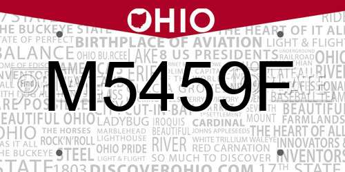 M5459F Ohio License Plate