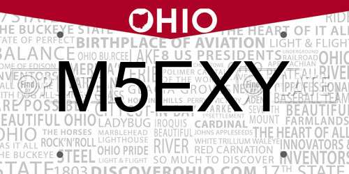 M5EXY Ohio License Plate