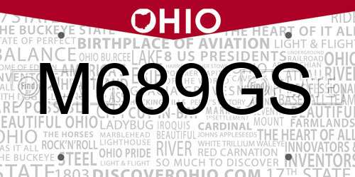 M689GS Ohio License Plate