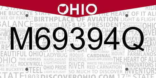 M69394Q Ohio License Plate