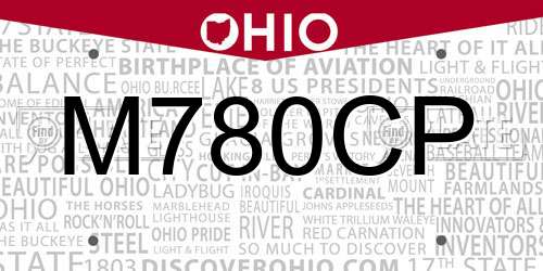 M780CP Ohio License Plate