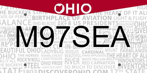 M97SEA Ohio License Plate