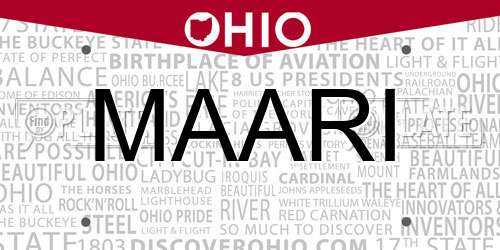 MAARI Ohio License Plate