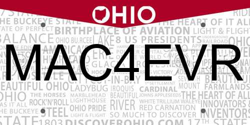 MAC4EVR Ohio License Plate
