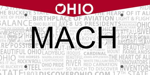 MACH Ohio License Plate