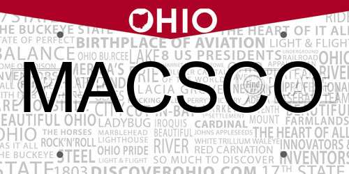 MACSCO Ohio License Plate