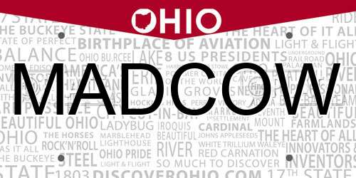 MADCOW Ohio License Plate