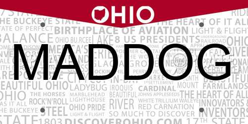 MADDOG Ohio License Plate