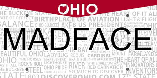 MADFACE Ohio License Plate