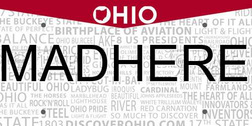 MADHERE Ohio License Plate