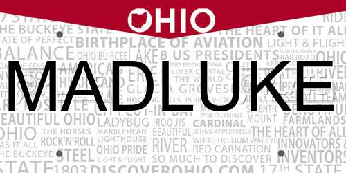 MADLUKE Ohio License Plate