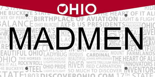 MADMEN Ohio License Plate