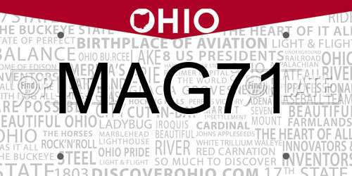 MAG71 Ohio License Plate