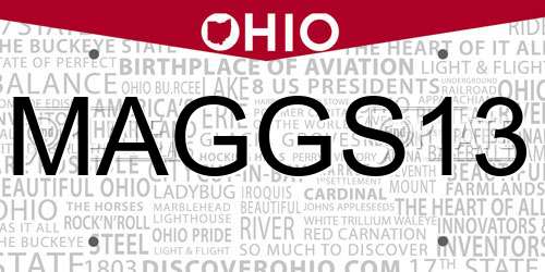 MAGGS13 Ohio License Plate