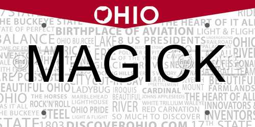MAGICK Ohio License Plate