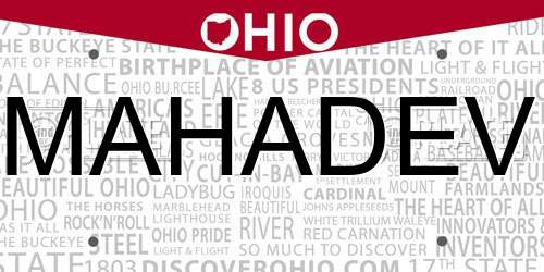 MAHADEV Ohio License Plate
