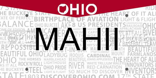 MAHII Ohio License Plate