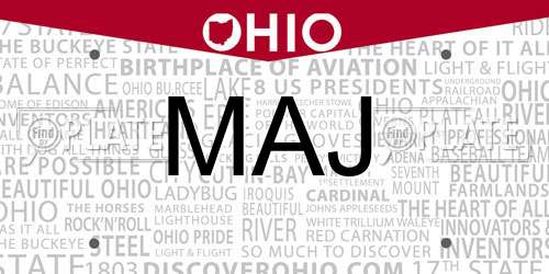 MAJ Ohio License Plate