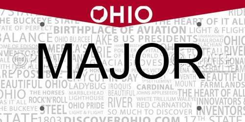 MAJOR Ohio License Plate