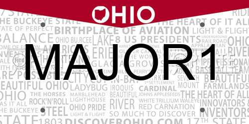 MAJOR1 Ohio License Plate