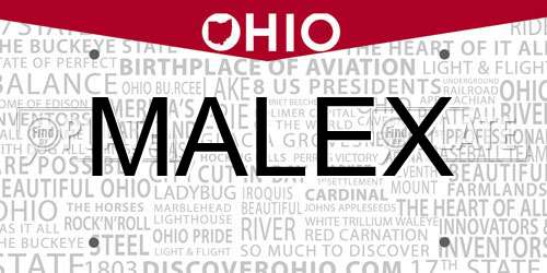 MALEX Ohio License Plate