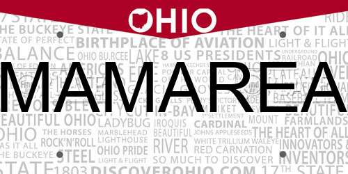 MAMAREA Ohio License Plate