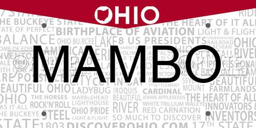 MAMBO Ohio License Plate