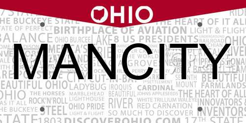 MANCITY Ohio License Plate