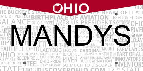 MANDYS Ohio License Plate