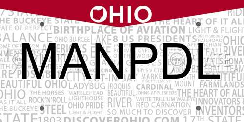 MANPDL Ohio License Plate
