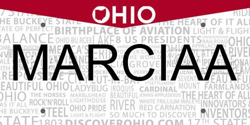 MARCIAA Ohio License Plate