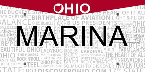 MARINA Ohio License Plate