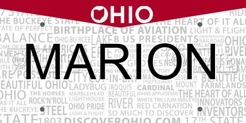 MARION Ohio License Plate