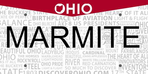 MARMITE Ohio License Plate