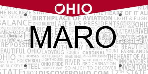 MARO Ohio License Plate