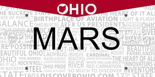MARS Ohio License Plate