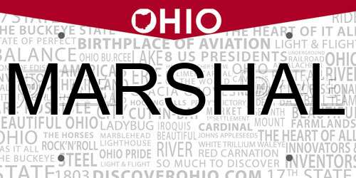 MARSHAL Ohio License Plate