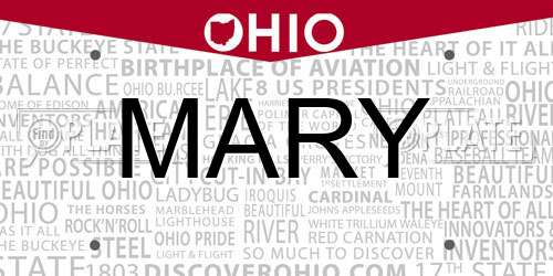 MARY Ohio License Plate