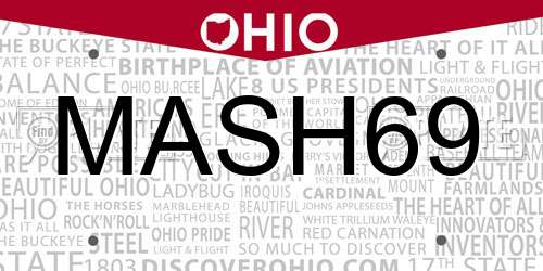 MASH69 Ohio License Plate