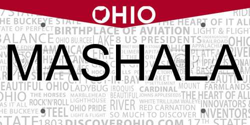 MASHALA Ohio License Plate