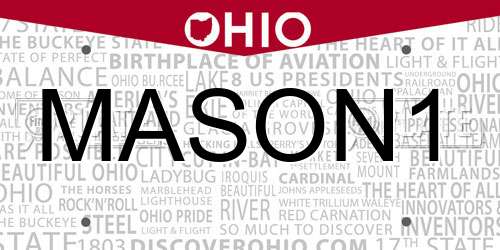 MASON1 Ohio License Plate