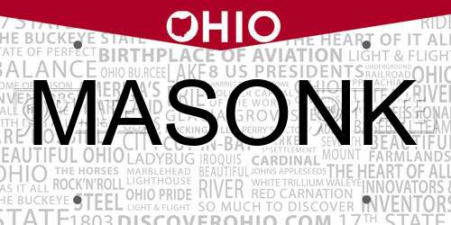 MASONK Ohio License Plate
