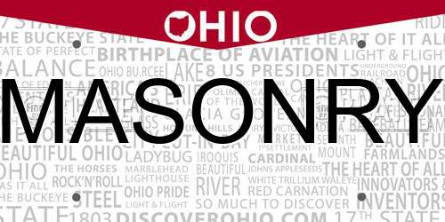MASONRY Ohio License Plate