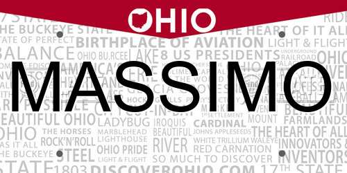 MASSIMO Ohio License Plate