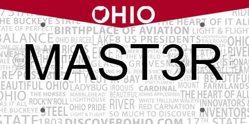 MAST3R Ohio License Plate