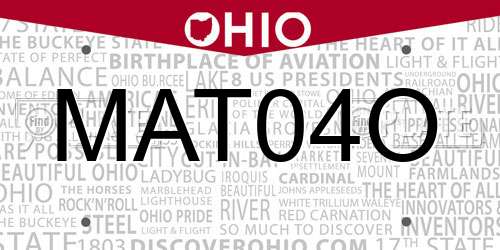 MAT04O Ohio License Plate